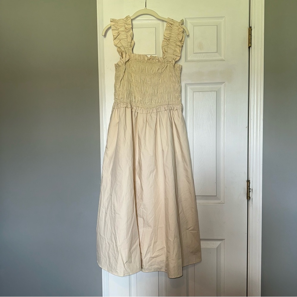 English Factory Cream Ruffled Smocked Sundress - Picture 2 of 16